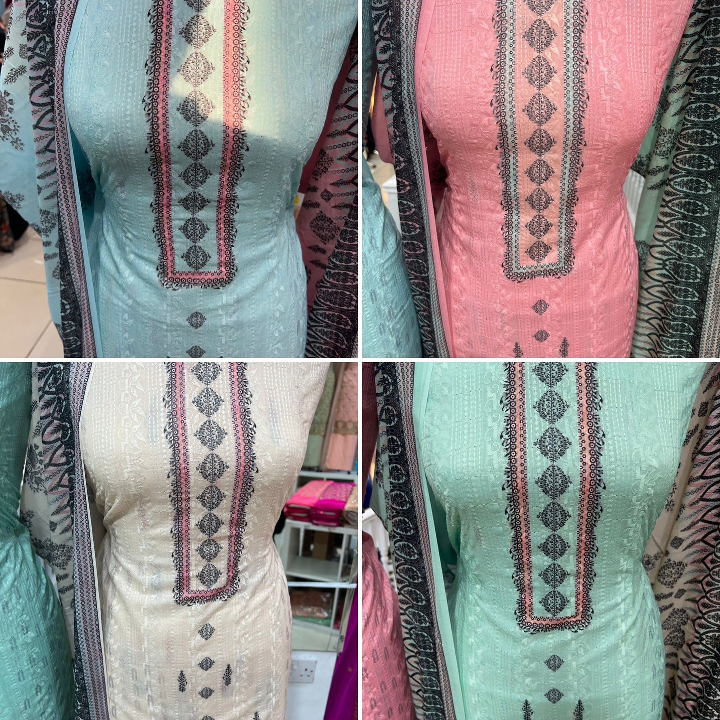 Digital Print Cotton With Intricate Embroidery