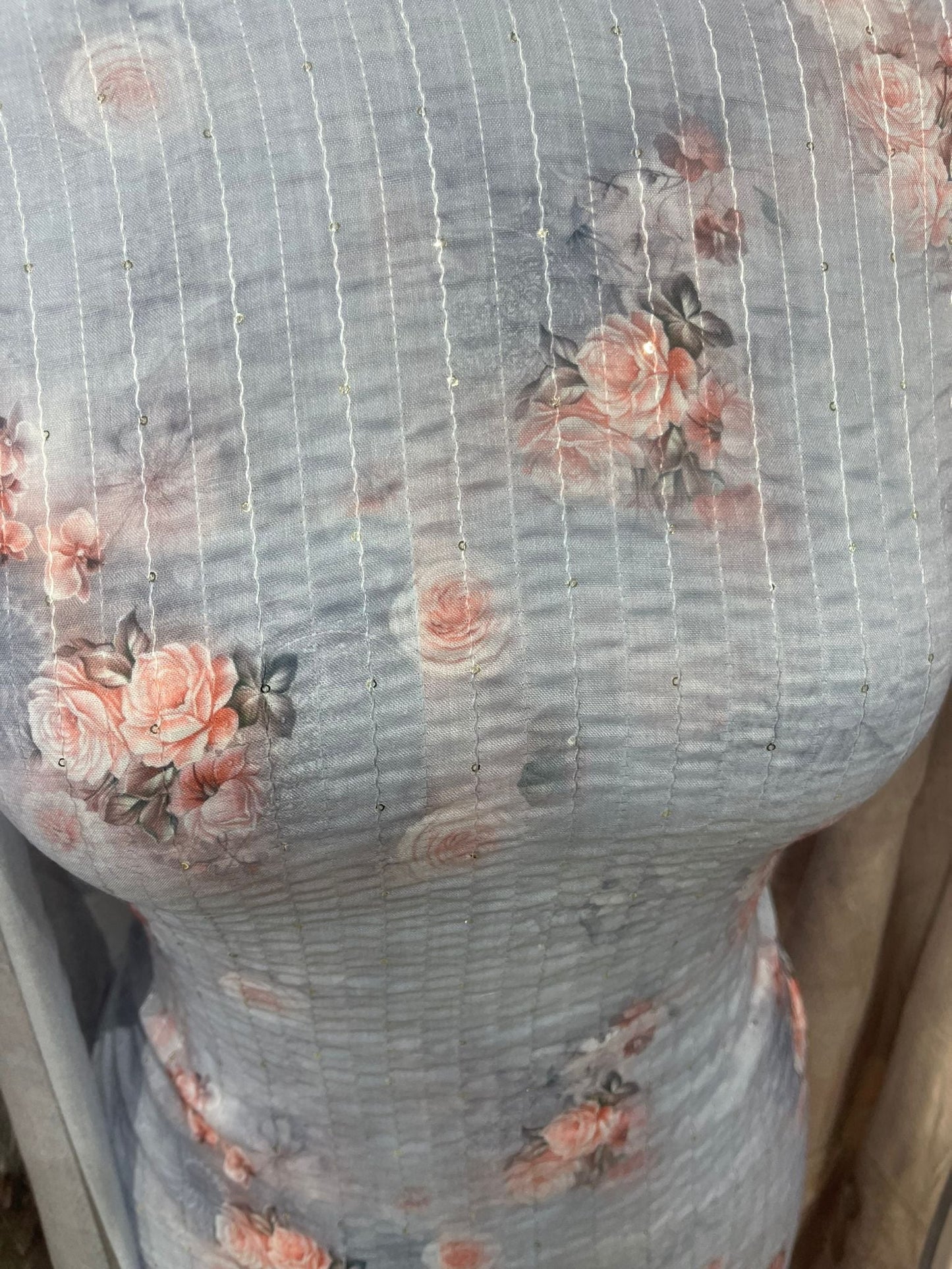 FLORAL PRINT EMBELLISHED COTTON