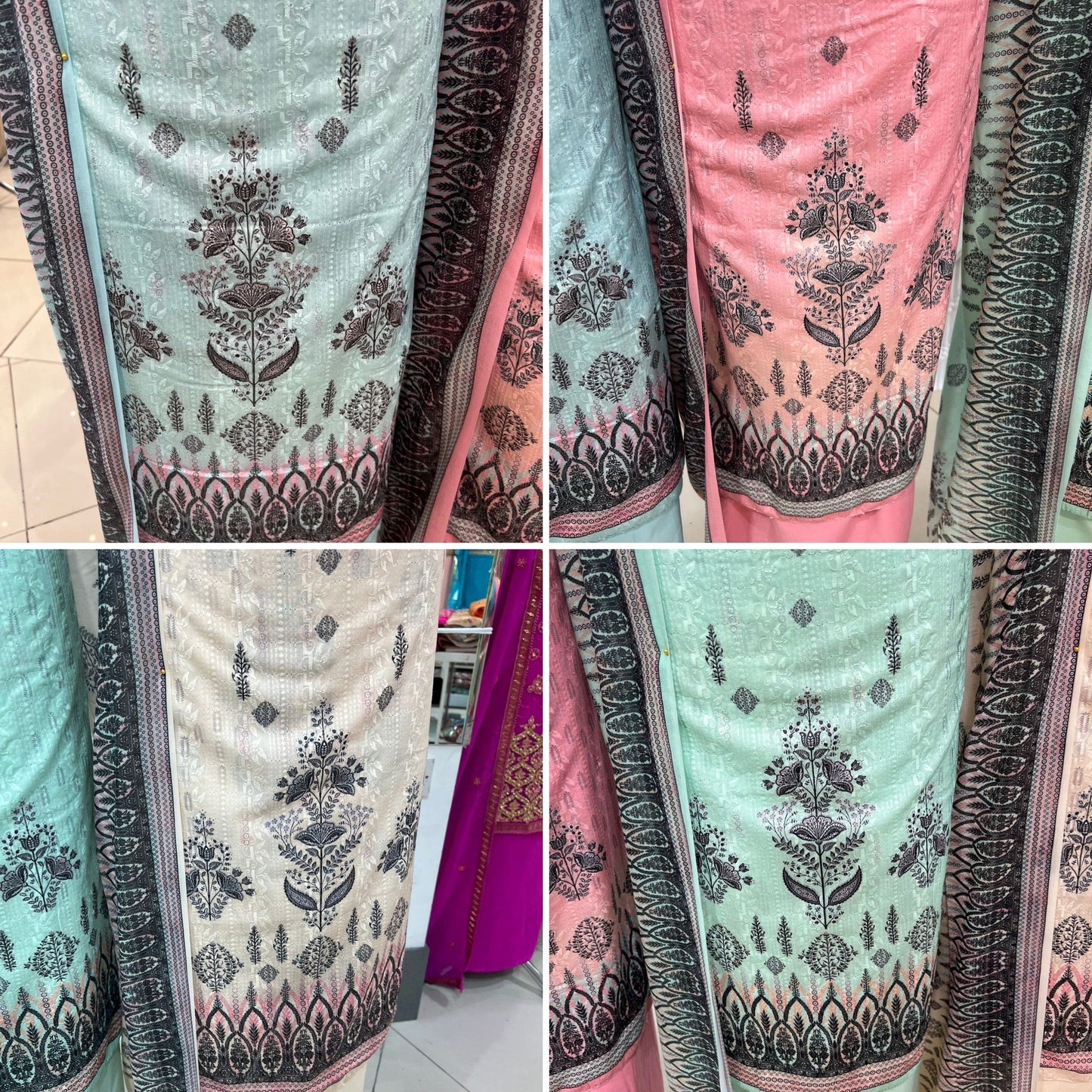 Digital Print Cotton With Intricate Embroidery