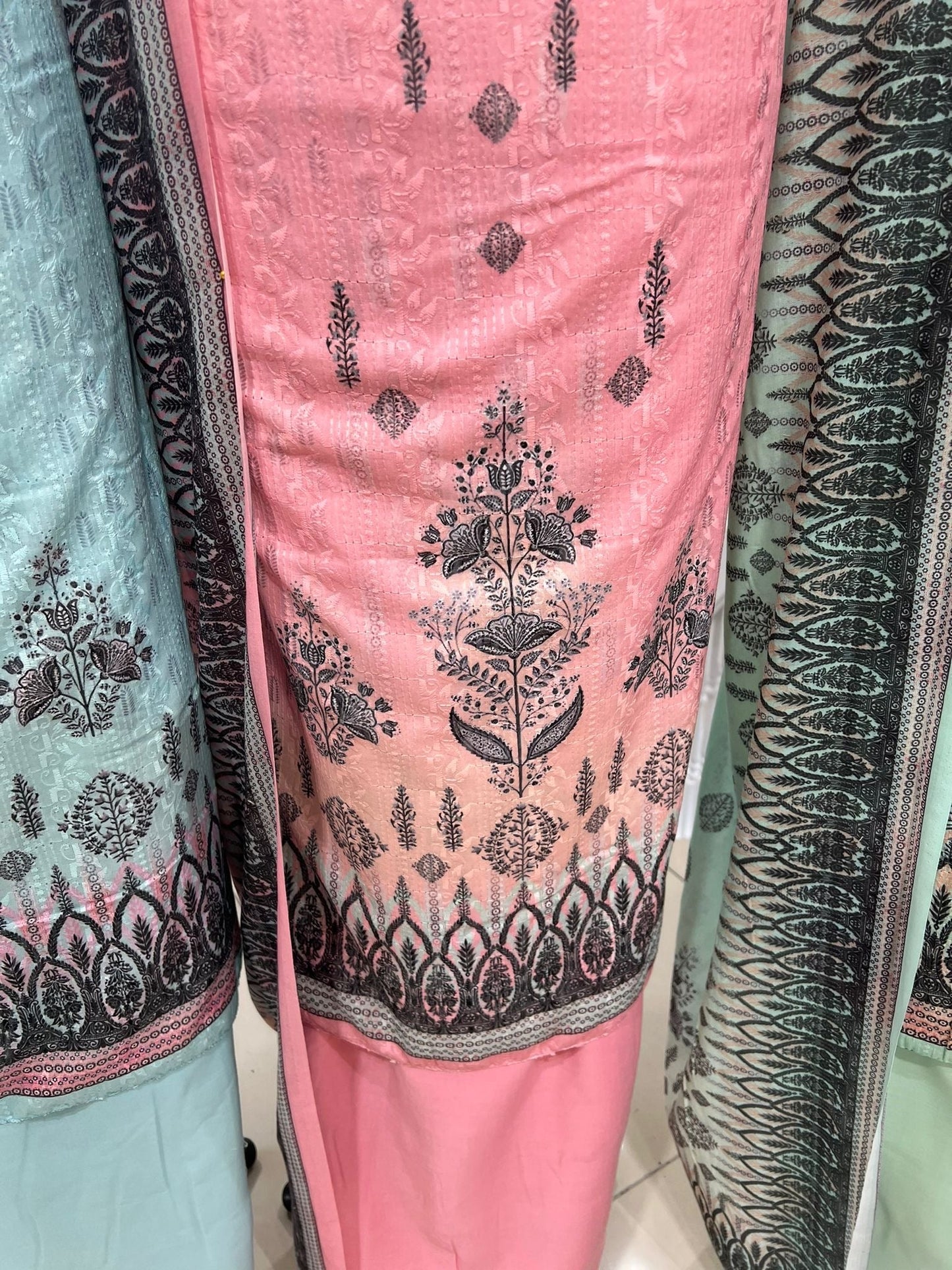 Digital Print Cotton With Intricate Embroidery