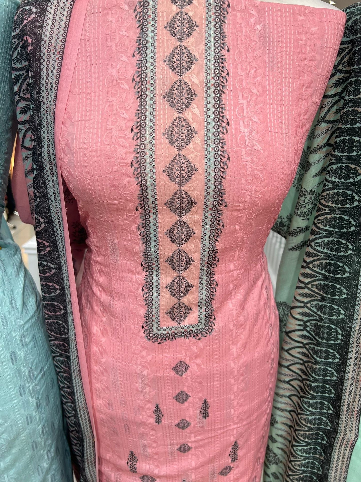 Digital Print Cotton With Intricate Embroidery