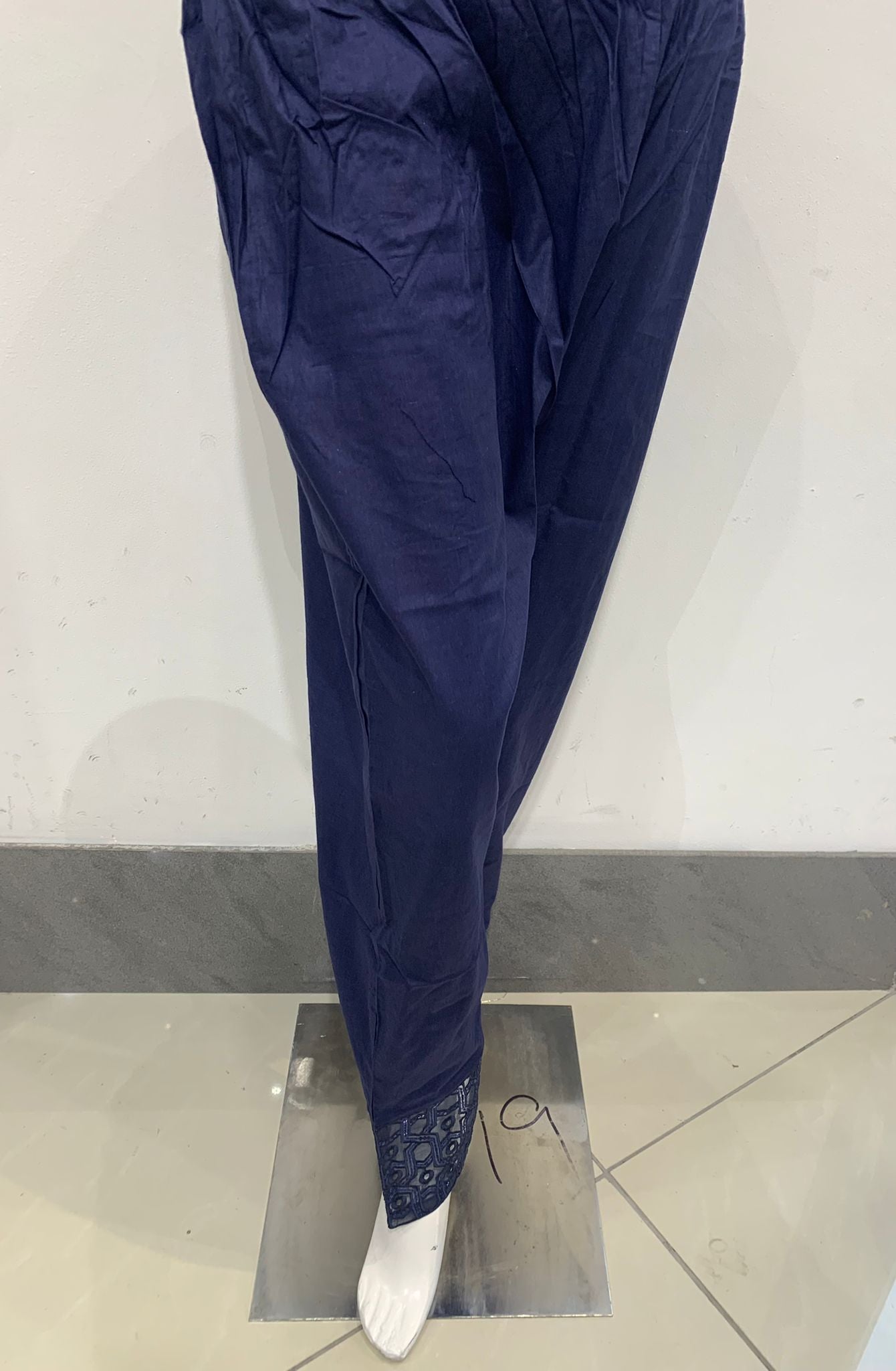 Navy cotton hot sale trousers womens